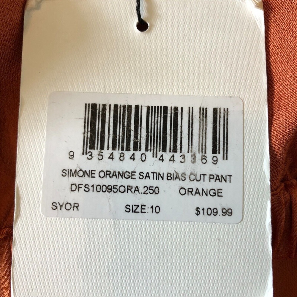 DISSH Simone Orange Satin Bias Cut Pants- Orange, AU 10 US 6 - Picture 9 of 13